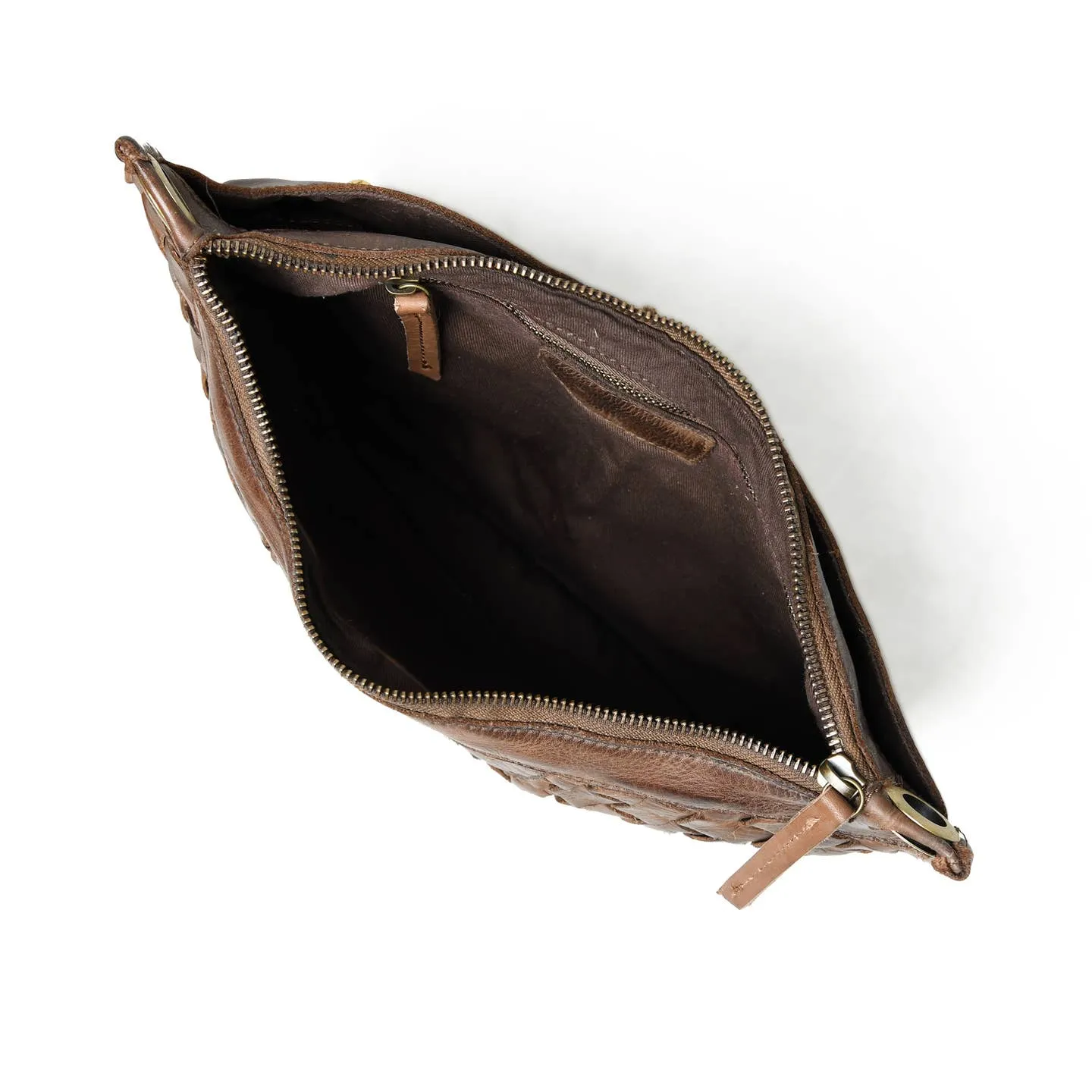 Moon Woven Leather Crossbody