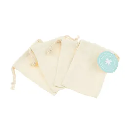 MSQC Blank Craft Base: Natural Canvas Drawstring Favor Bag Set (4)