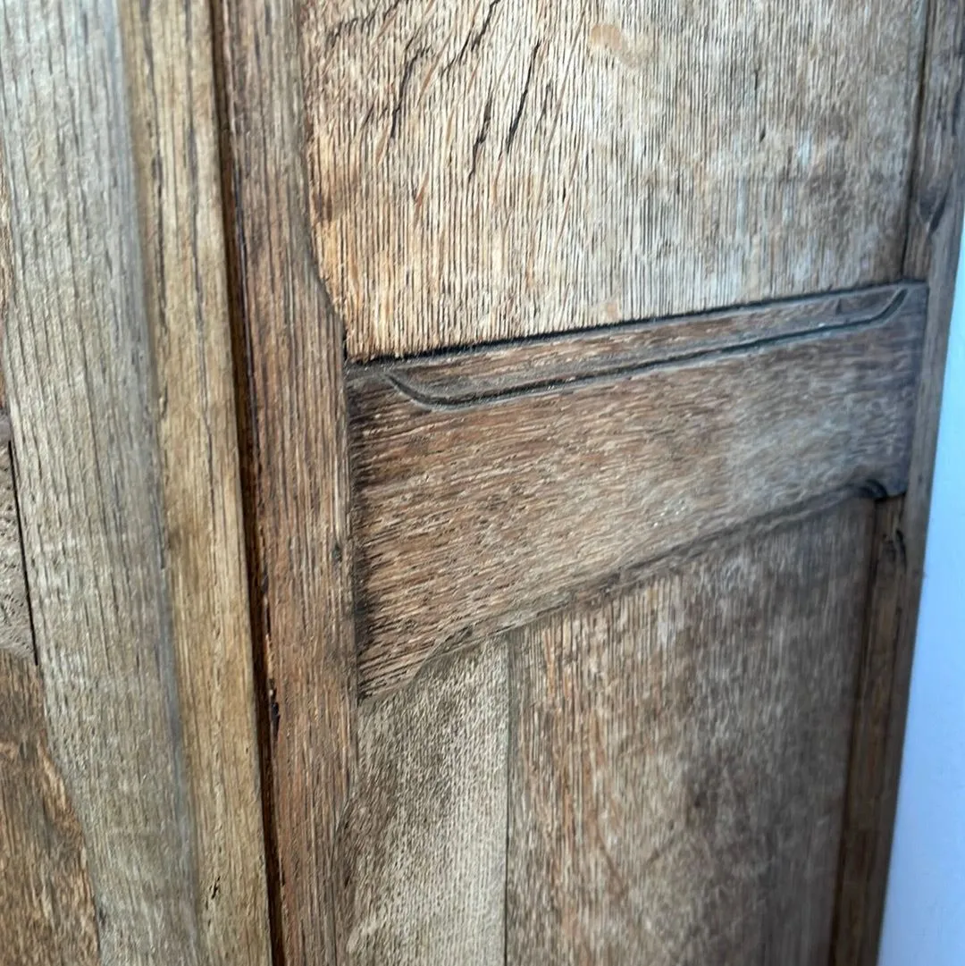 Oak Cabinet Bleached with Doors and Compartments