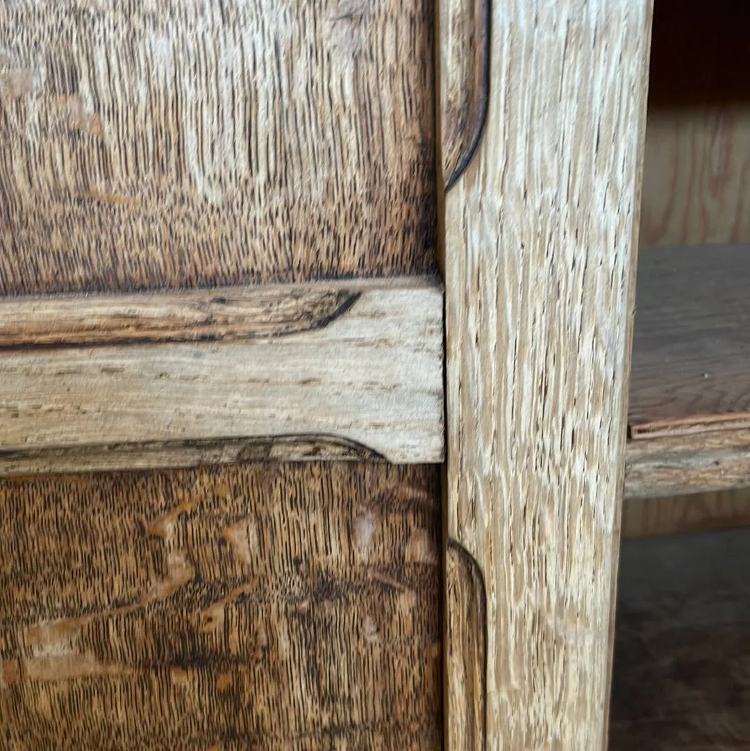 Oak Cabinet Bleached with Doors and Compartments