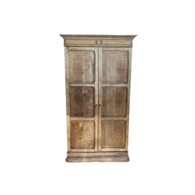 Oak Cabinet Bleached with Doors and Compartments