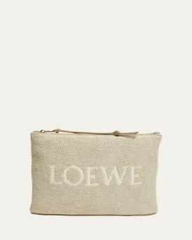 Oblong Logo Canvas Pouch Bag