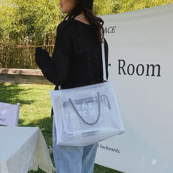 Odessa | Clear Tote Bag - Large Transparent Handbag with Removable Wide Strap
