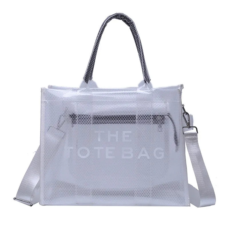 Odessa | Clear Tote Bag - Large Transparent Handbag with Removable Wide Strap