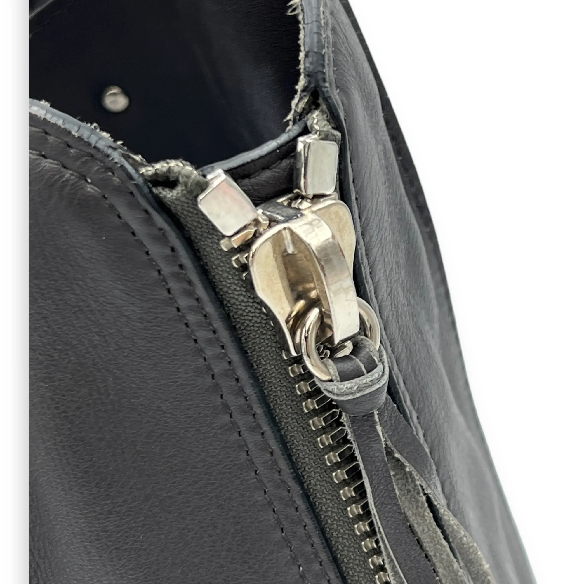Papier  Tote Bag Grey in Calfskin, Silver