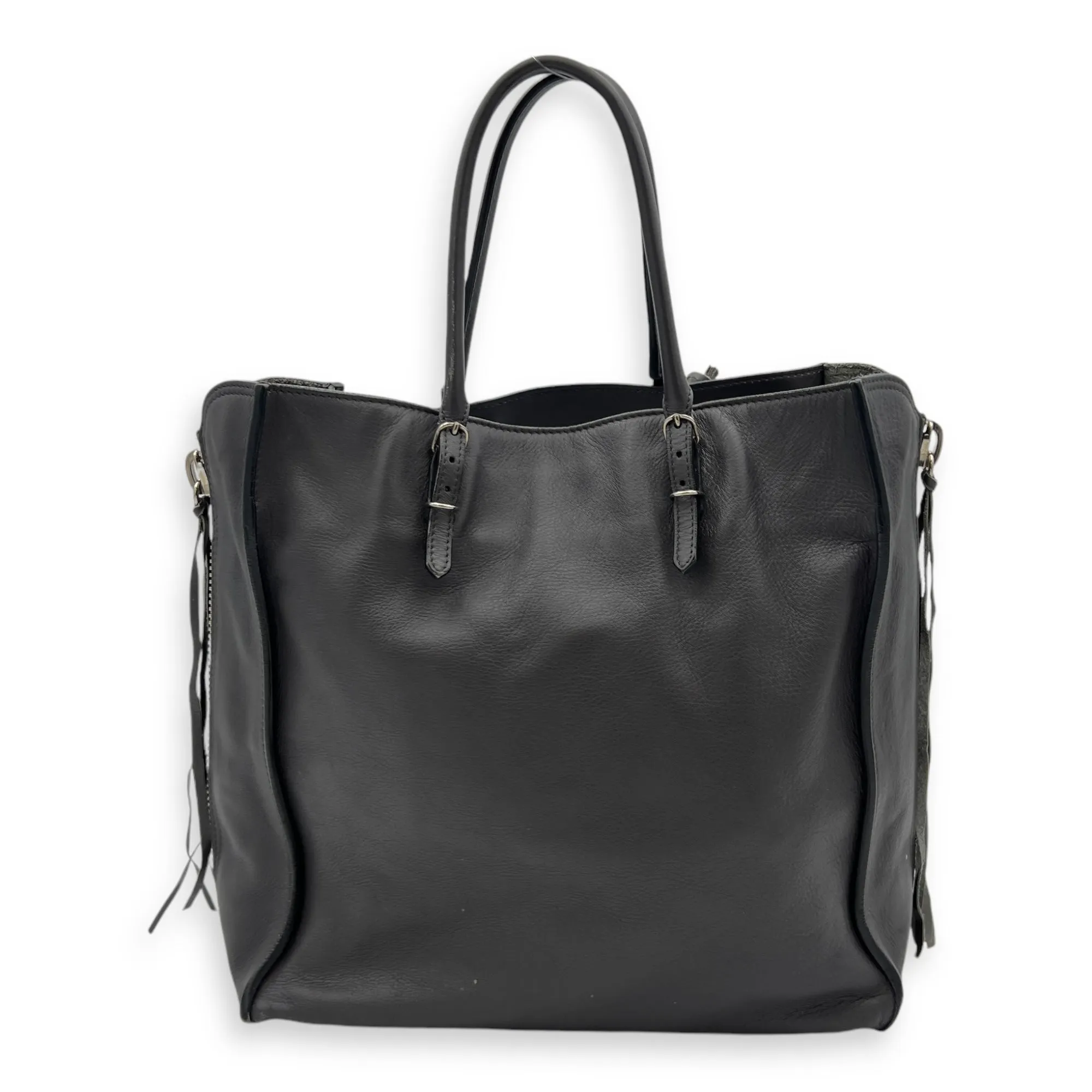 Papier  Tote Bag Grey in Calfskin, Silver