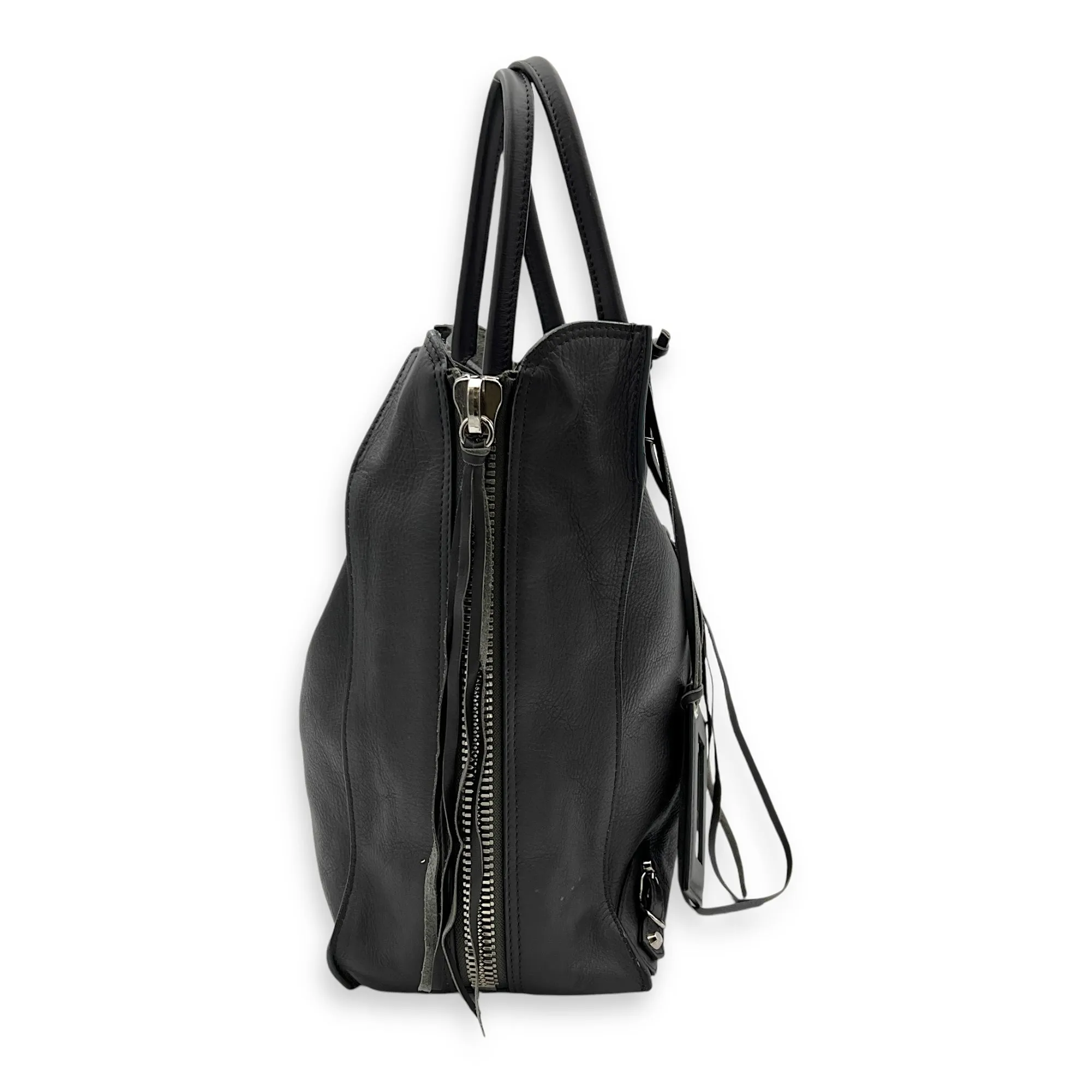 Papier  Tote Bag Grey in Calfskin, Silver