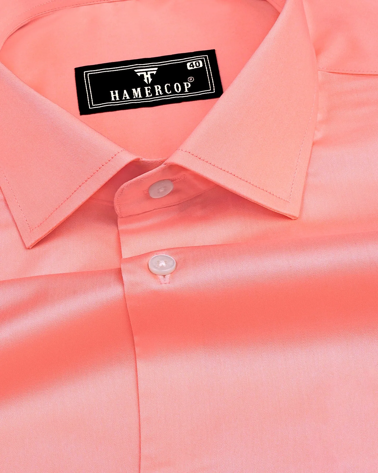 Peach Soft Touch Satin Premium Cotton Shirt