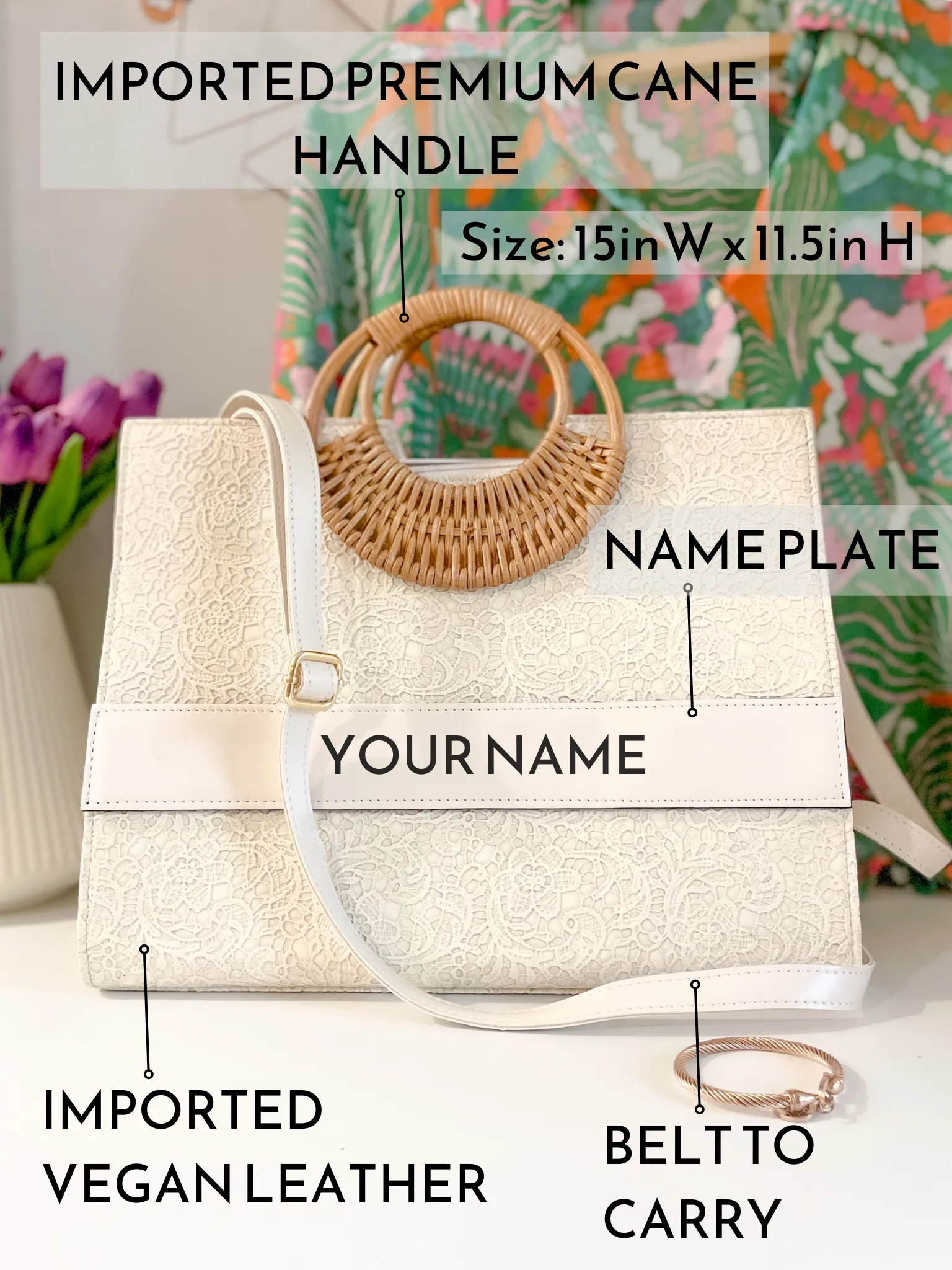 Personalised Tote Bags - Gilded Grace Dark Brown Beige Limited Edition