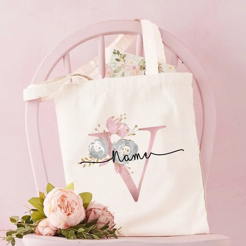 Personalized Bridesmaid Tote Bags Maid of Honor Custom Name Handbag Bridal Bachelorette Party Gifts