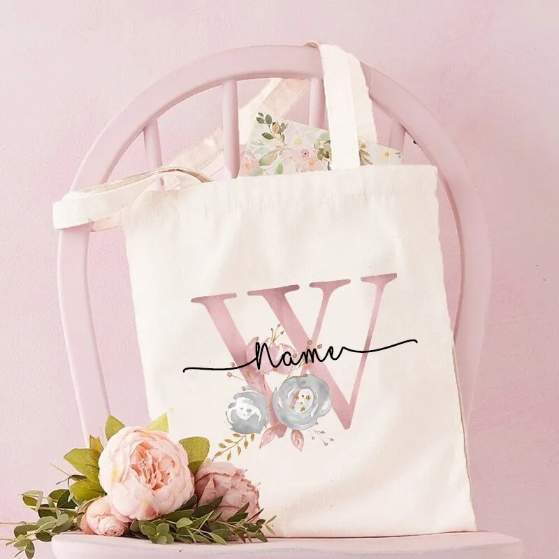 Personalized Bridesmaid Tote Bags Maid of Honor Custom Name Handbag Bridal Bachelorette Party Gifts