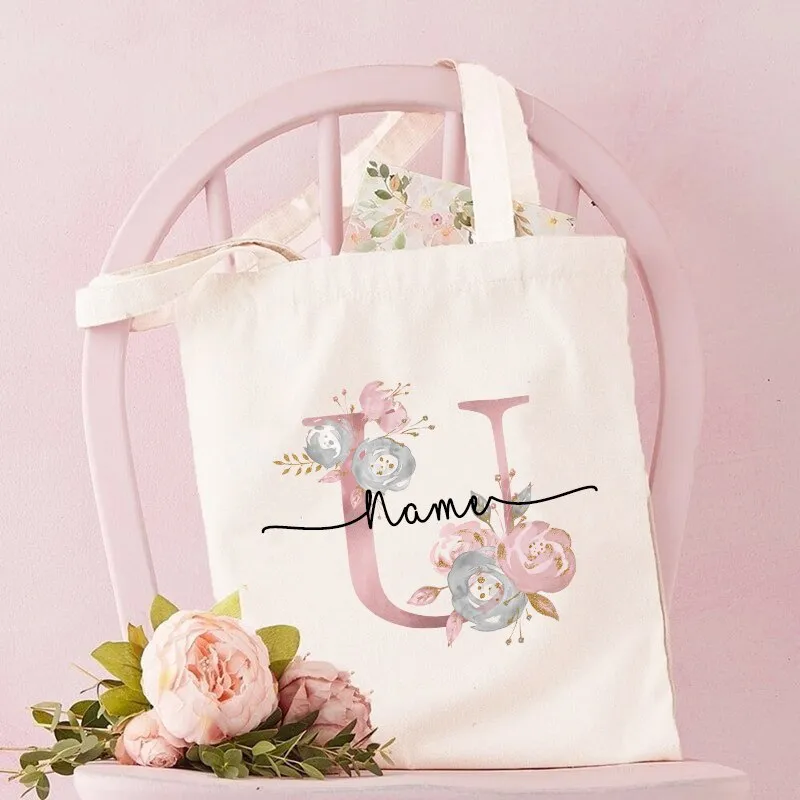 Personalized Bridesmaid Tote Bags Maid of Honor Custom Name Handbag Bridal Bachelorette Party Gifts