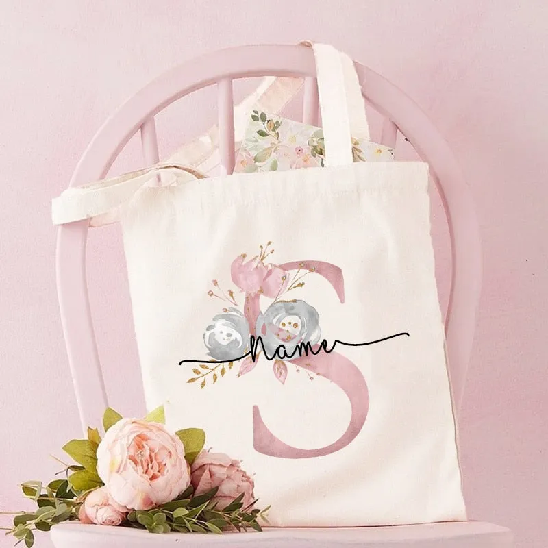 Personalized Bridesmaid Tote Bags Maid of Honor Custom Name Handbag Bridal Bachelorette Party Gifts