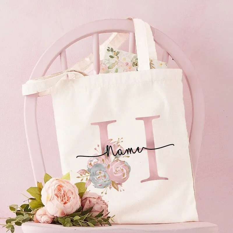 Personalized Bridesmaid Tote Bags Maid of Honor Custom Name Handbag Bridal Bachelorette Party Gifts