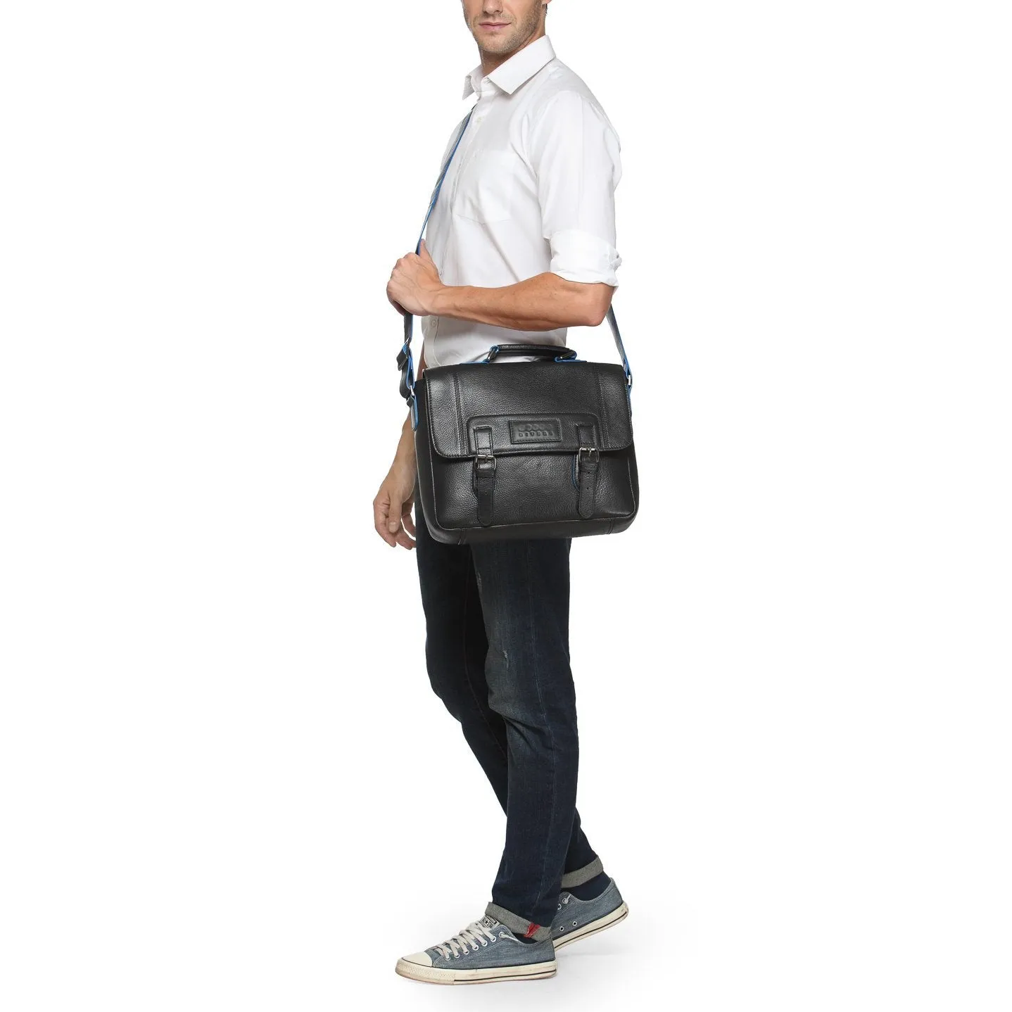 Phive Rivers Men's Leather Messenger Bag - Pr1127