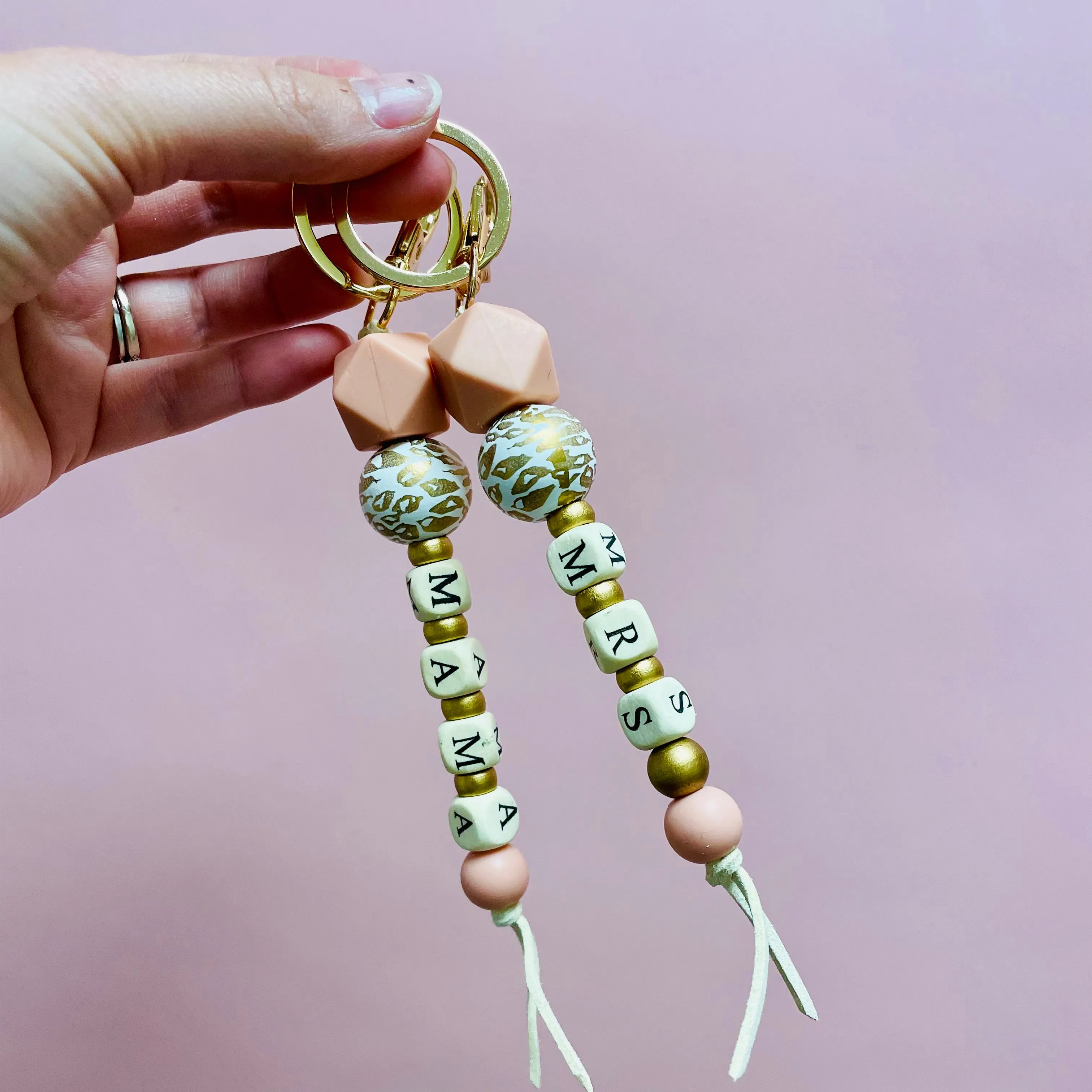Pink Leopard Keychains