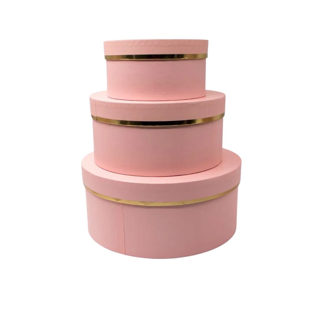 PINK PAPER BOXES SET OF 3