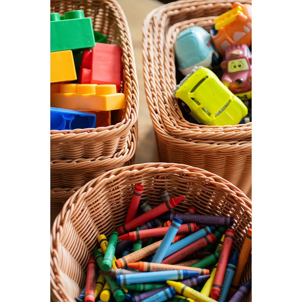 Plastic Woven Baskets Set