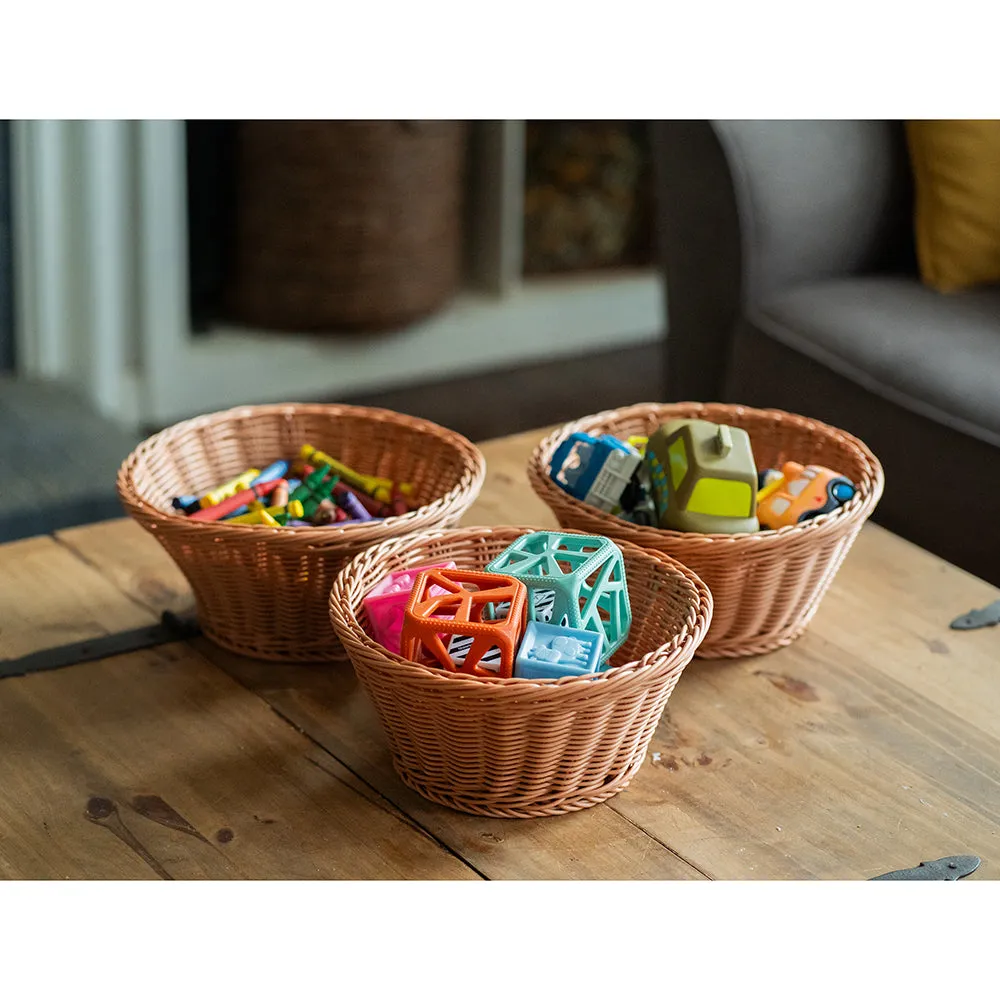 Plastic Woven Baskets Set