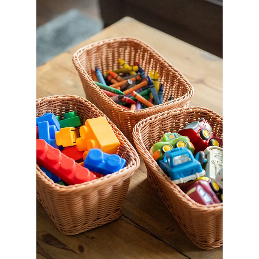 Plastic Woven Baskets Set