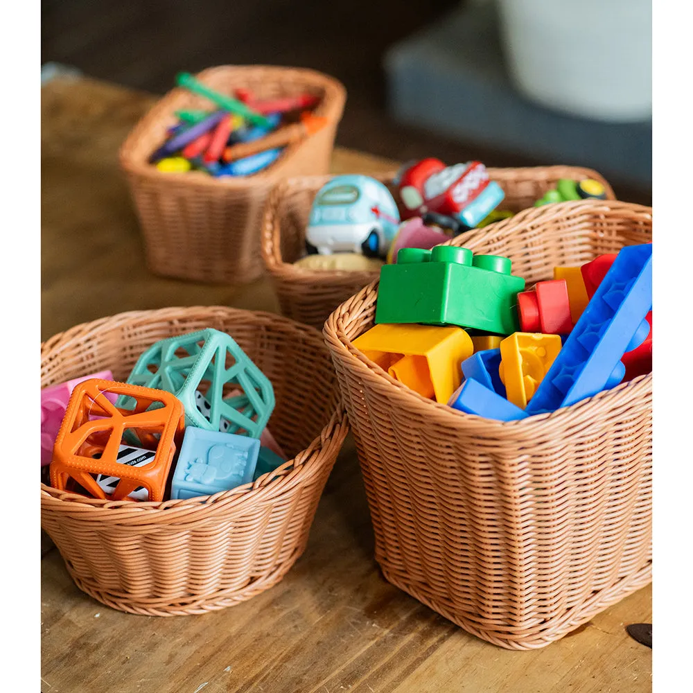 Plastic Woven Baskets Set