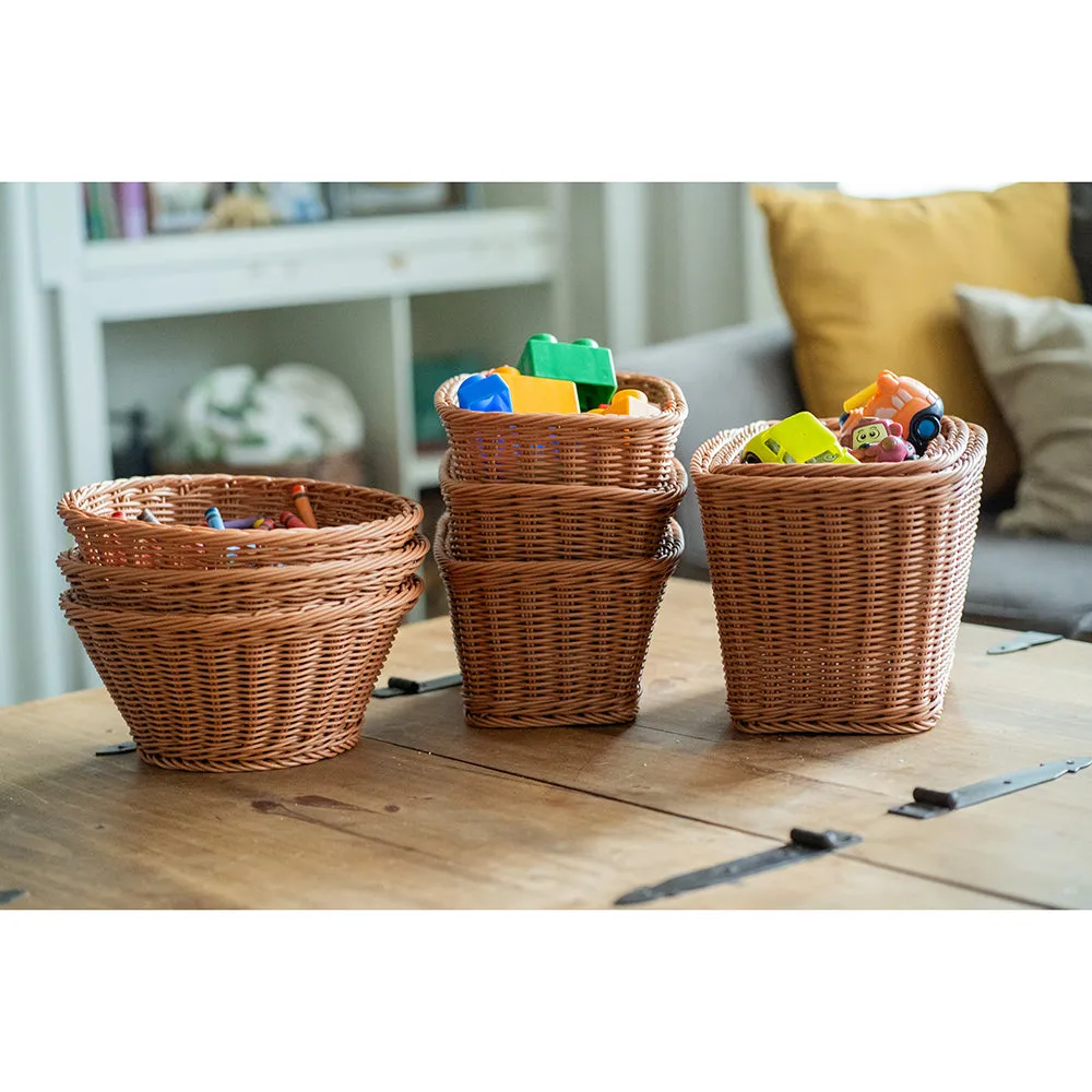 Plastic Woven Baskets Set