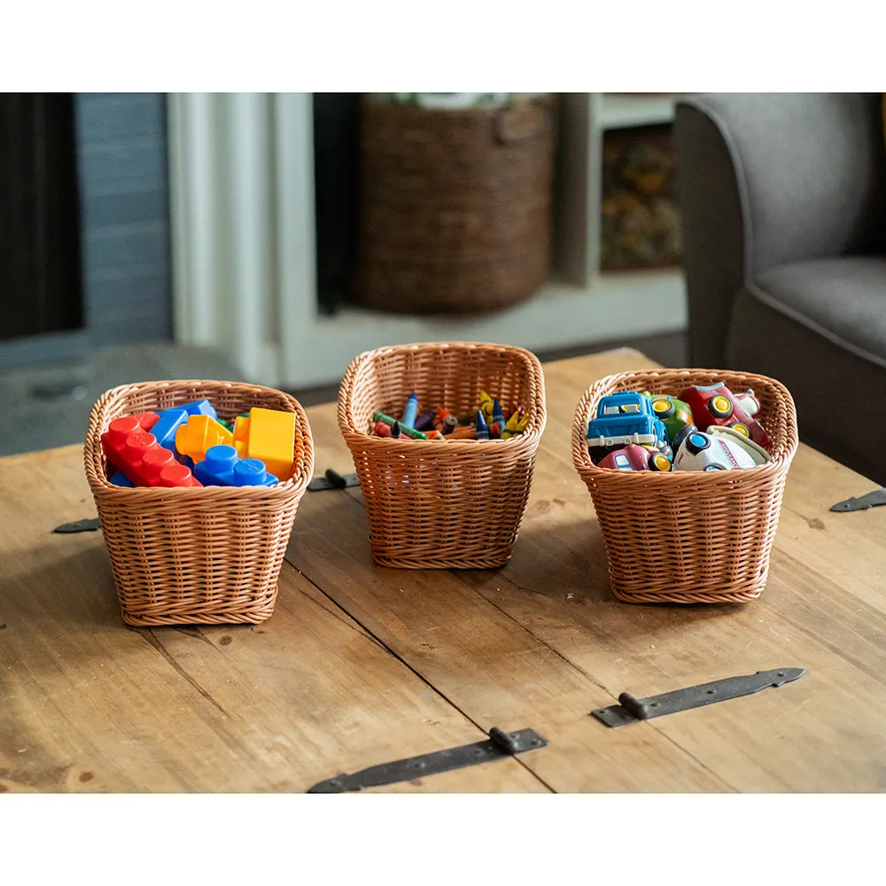 Plastic Woven Baskets Set