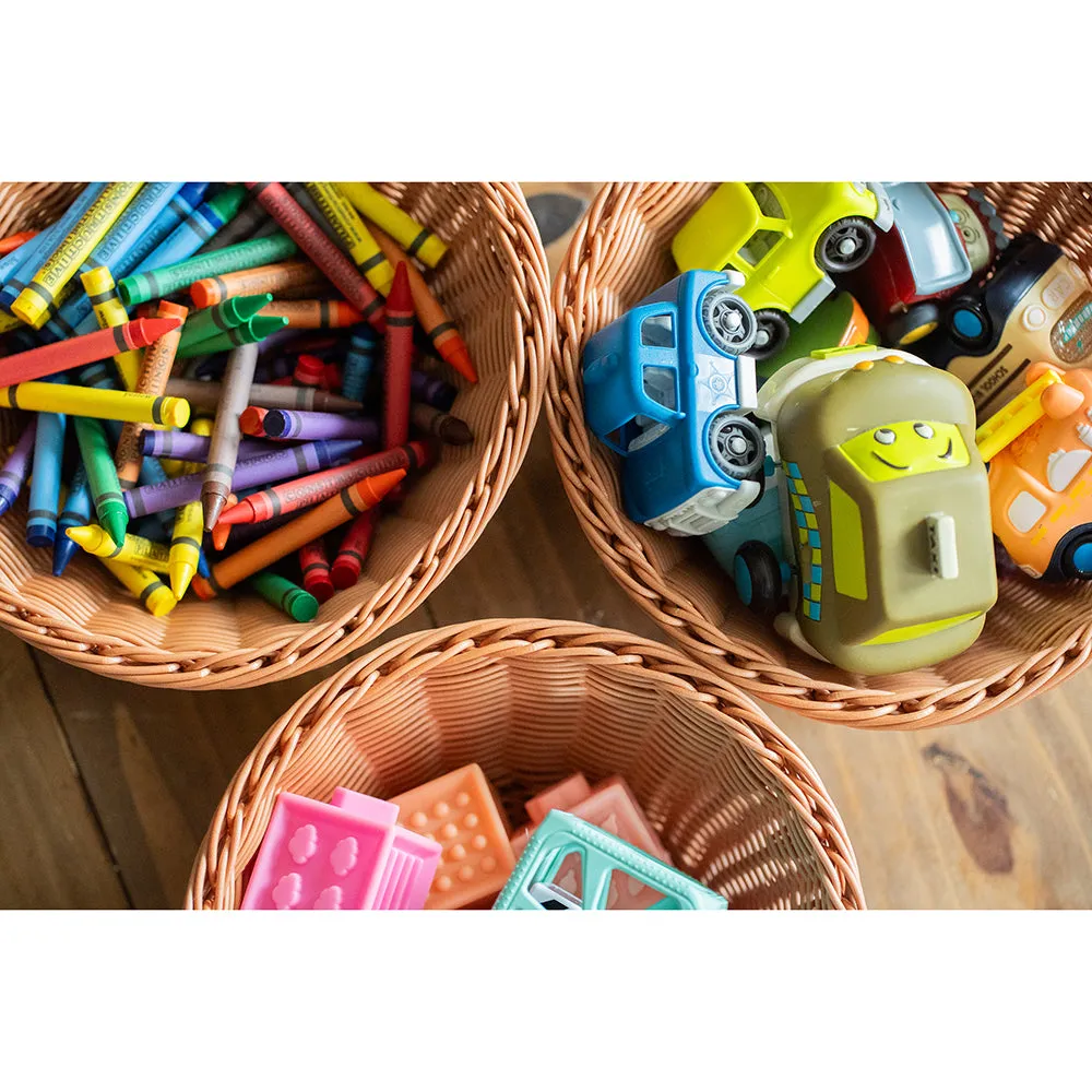 Plastic Woven Baskets Set