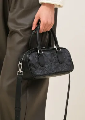 Pleated leather Handle Crossbody Bag