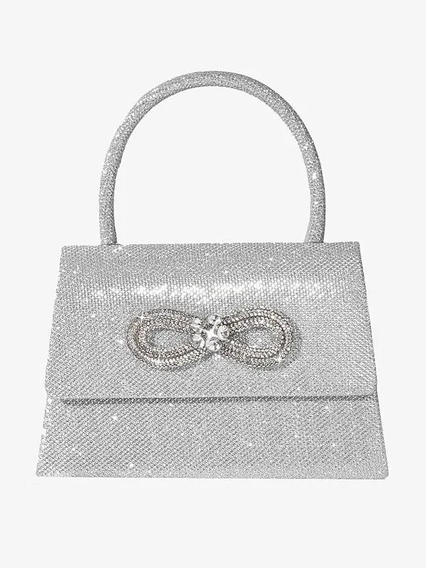 Polyester Solid Color Multi Carry Crystals Rhinestone Chain Evening Bags
