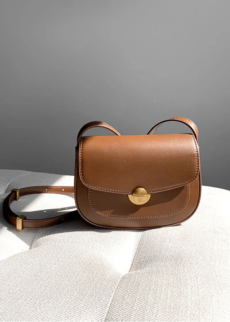PU Leather Hasp Saddle Bag