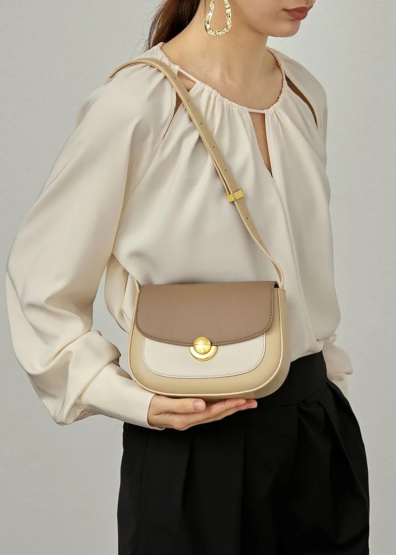 PU Leather Hasp Saddle Bag