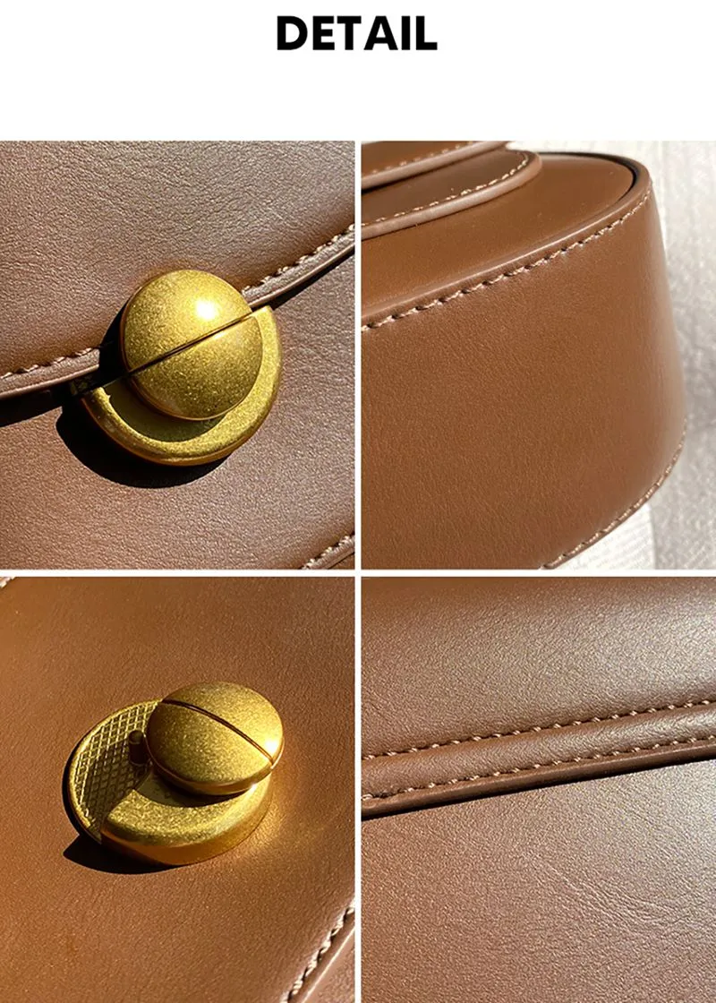 PU Leather Hasp Saddle Bag