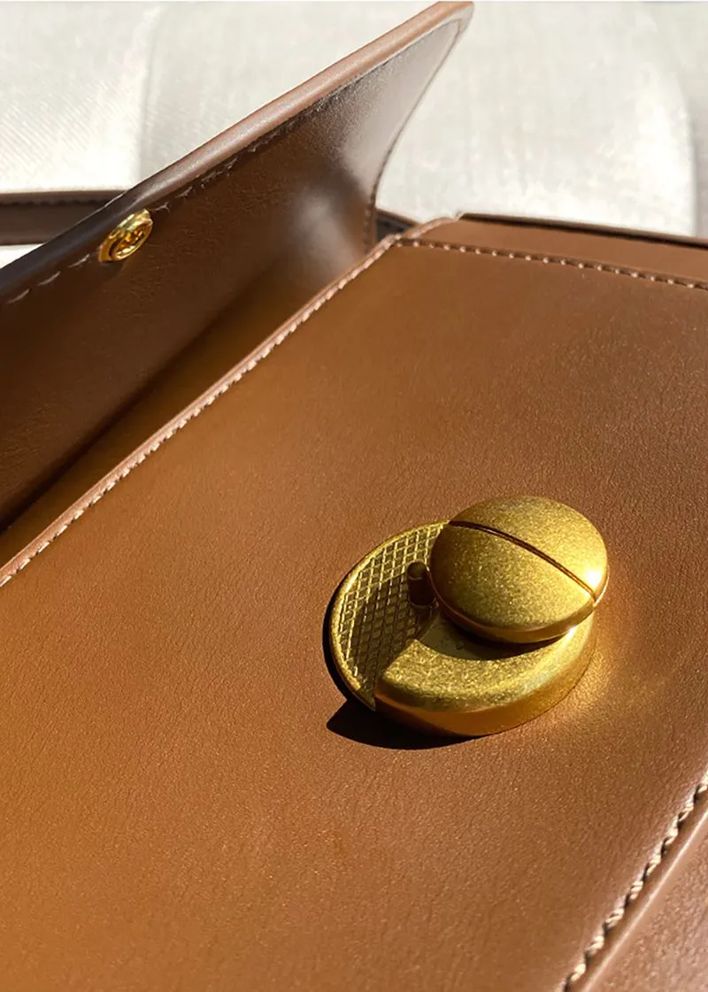 PU Leather Hasp Saddle Bag