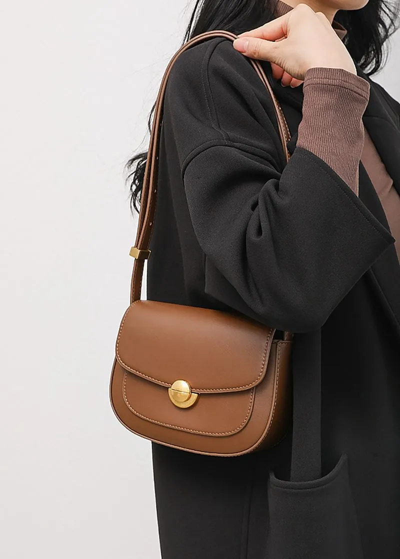 PU Leather Hasp Saddle Bag