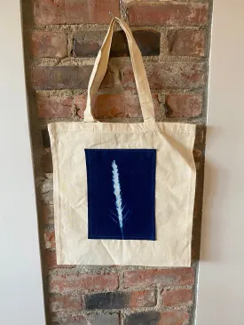 "Blazing Star" Cyanotype Medium Canvas Tote Bag