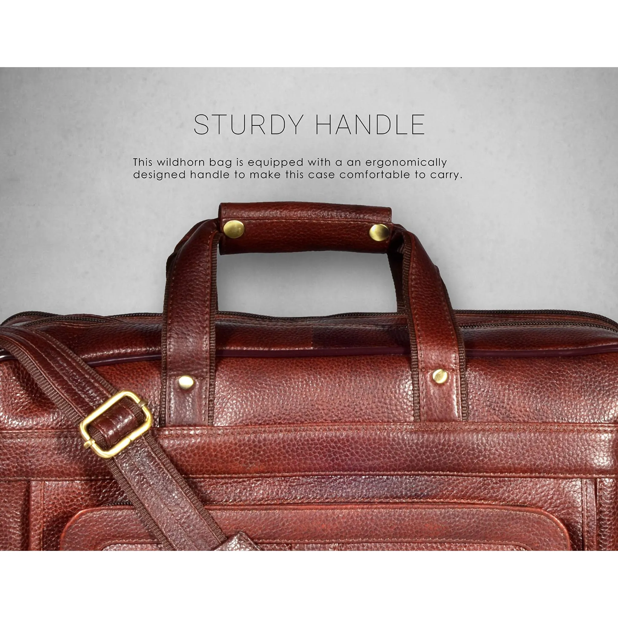 RHODE Leather Laptop Messenger Bag for Men