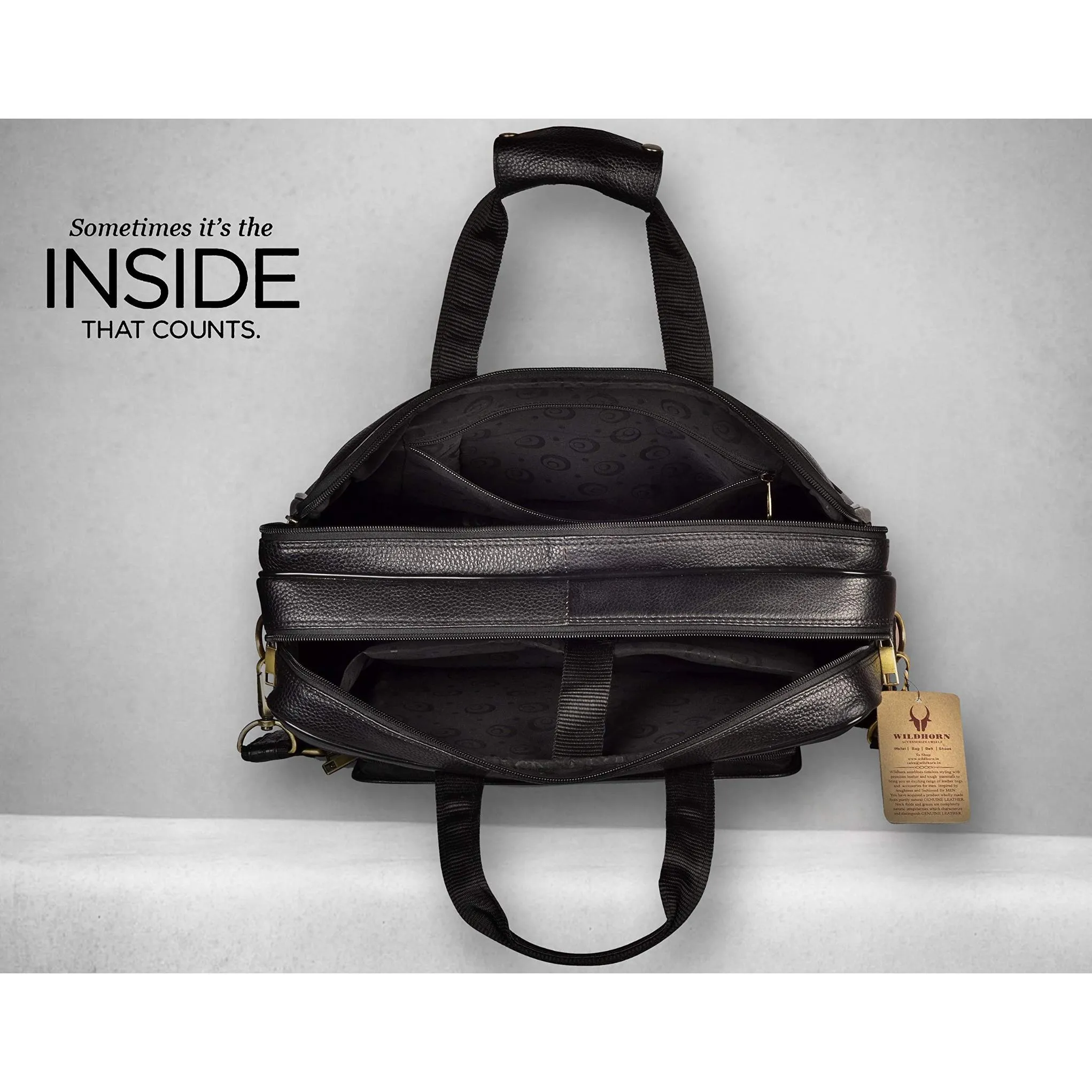 RHODE Leather Laptop Messenger Bag for Men