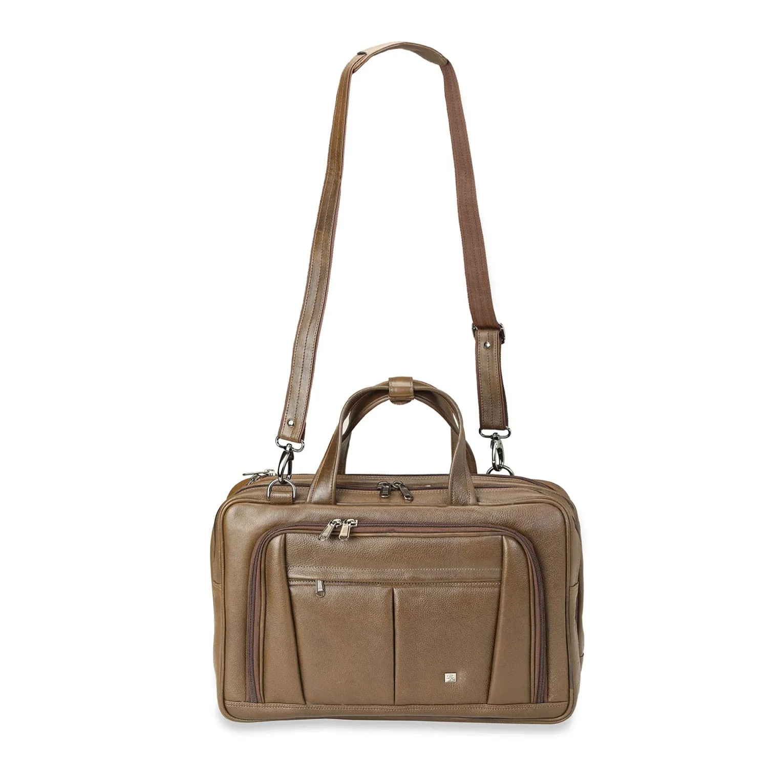 RL Full Zip Expandable Leather Messenger Laptop Bags15.6 Inch