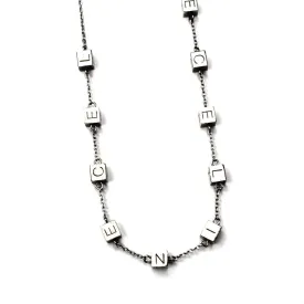 Silver Celine Alphabet Blocks Necklace