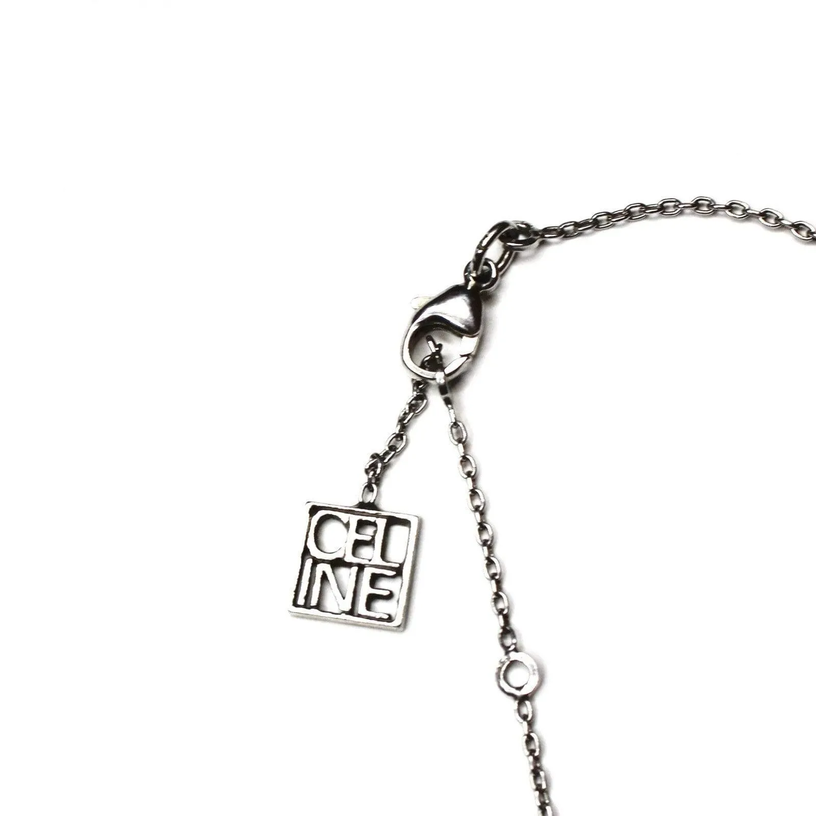 Silver Celine Alphabet Blocks Necklace