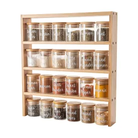 Standing 4-Tier Rack with 24 x 75ml Herb & Spice Jars Pack
