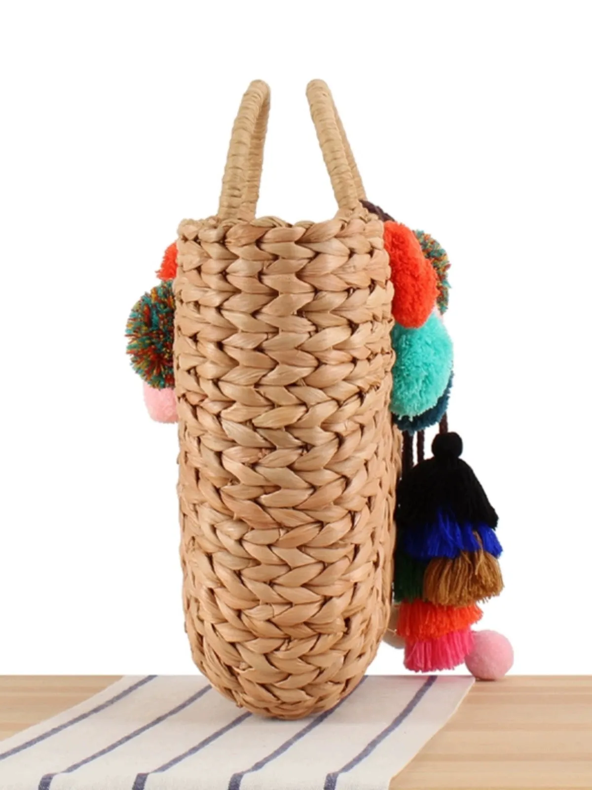 Store Manager Recommended New Natural Corn Husk Hand-Woven Bag Mori Style Hand Carrying Vegetable Basket Straw Bag Large Capacity Women's Bag