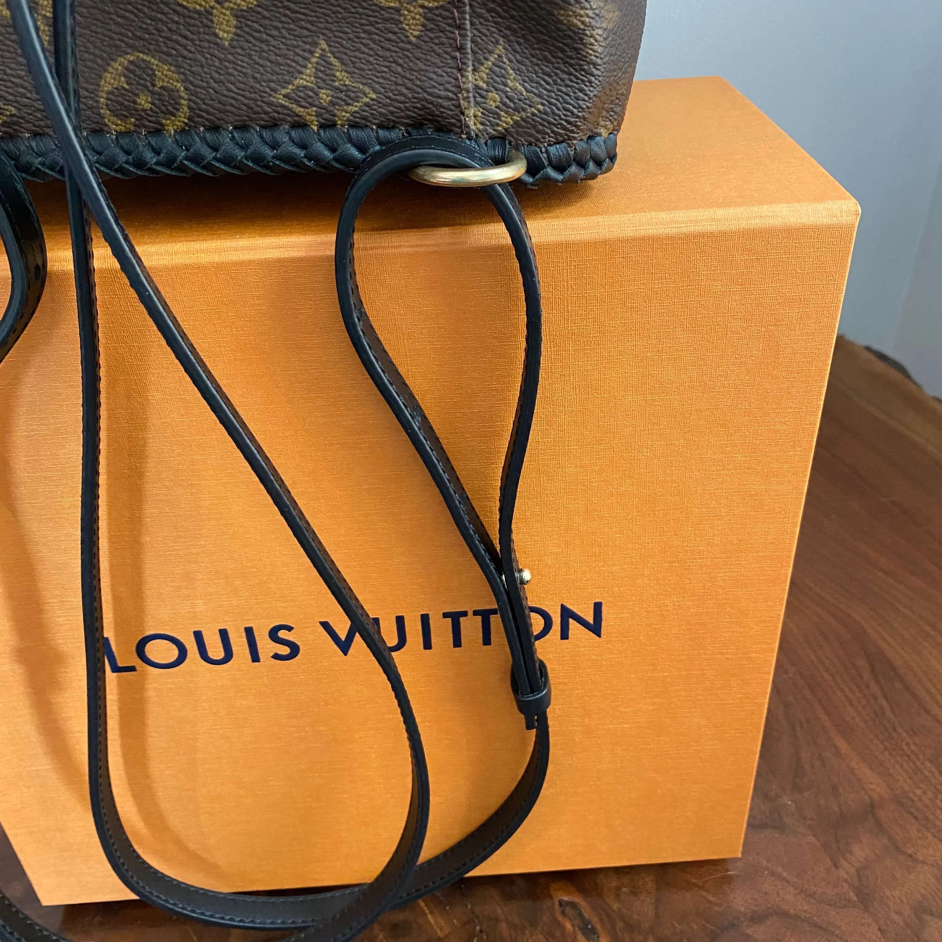 The Loon - Vintage Monogram Mini Backpack in Black