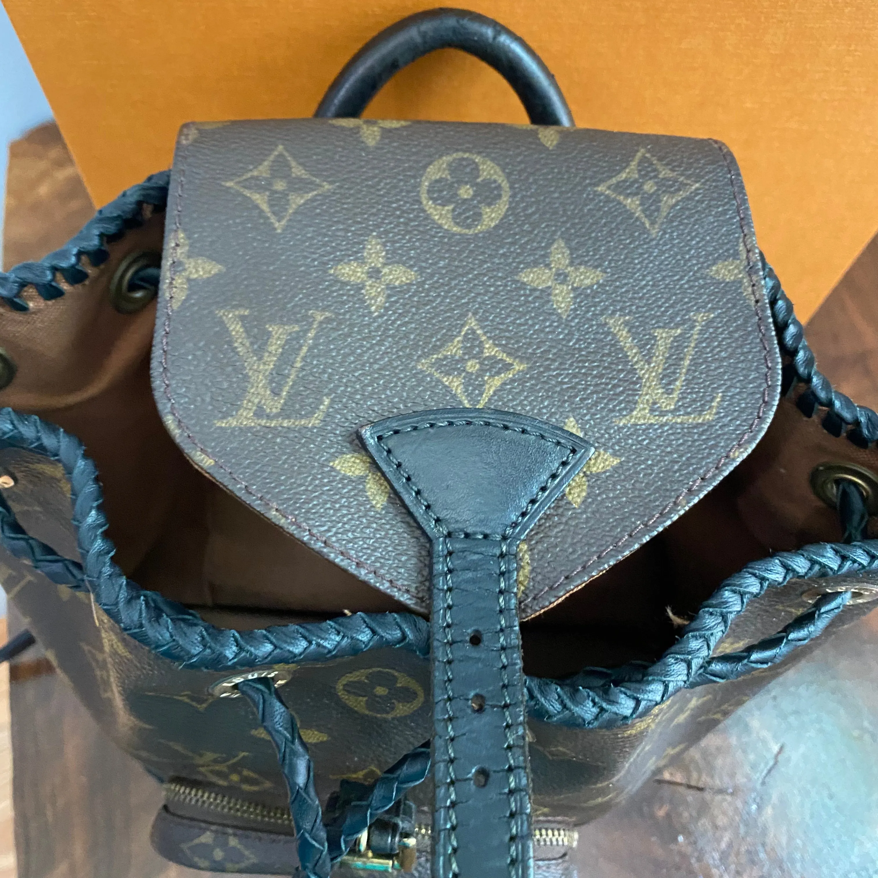 The Loon - Vintage Monogram Mini Backpack in Black