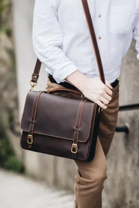 The Saddler's Briefcase in Cocoa Leather