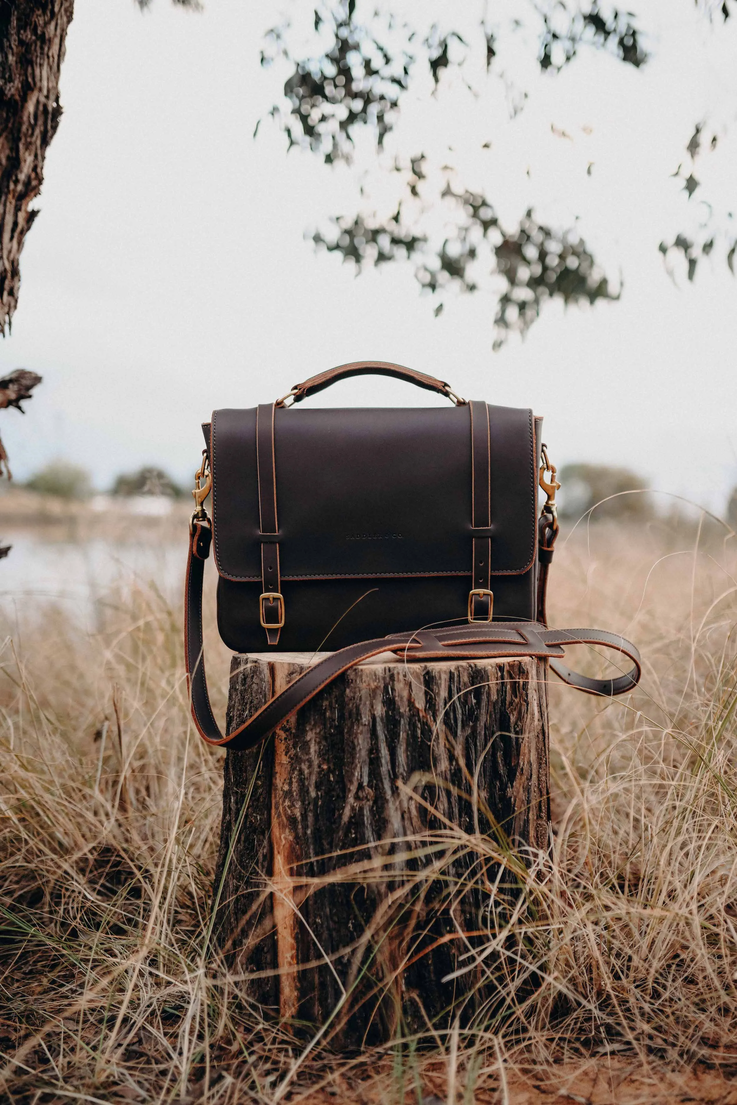 The Saddler's Briefcase in Cocoa Leather