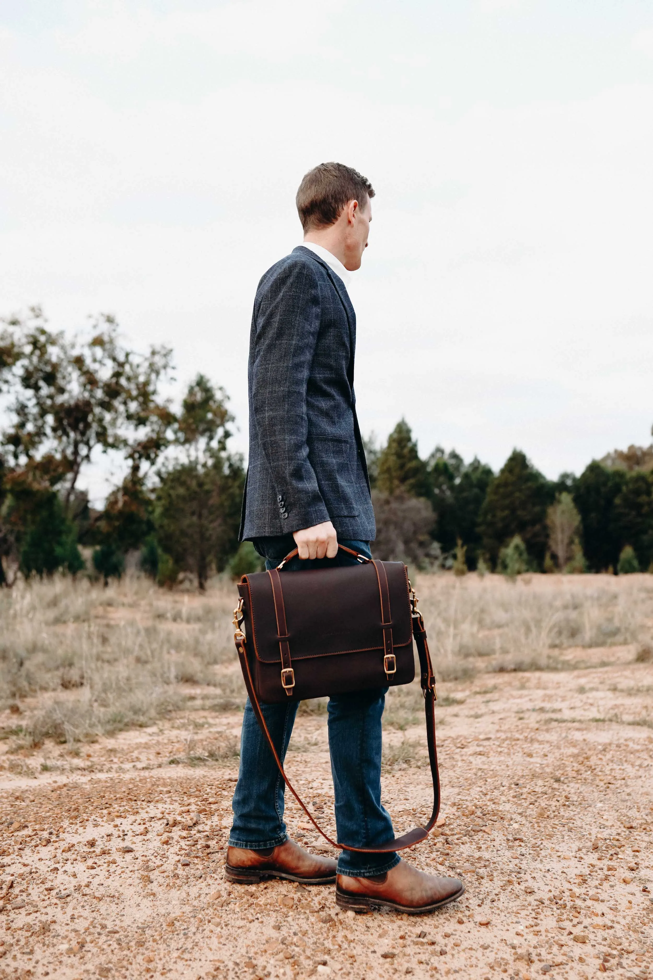 The Saddler's Briefcase in Cocoa Leather