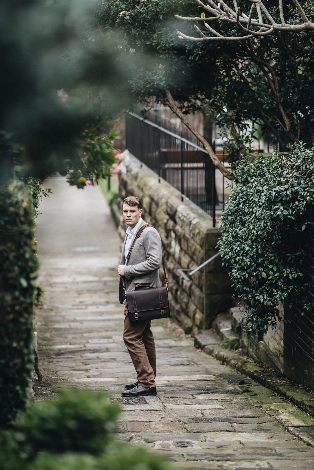 The Saddler's Briefcase in Cocoa Leather