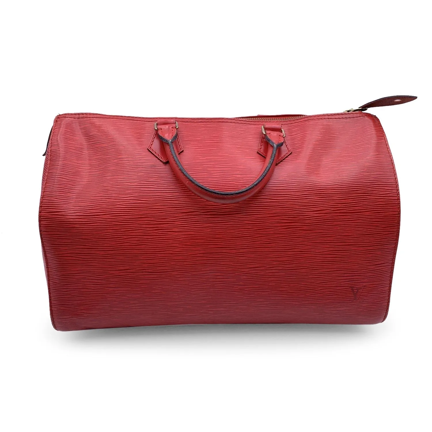 Trendy Inspired Louis Vuitton Vintage Red Epi Leather Speedy 35 Boston Bag Handbag